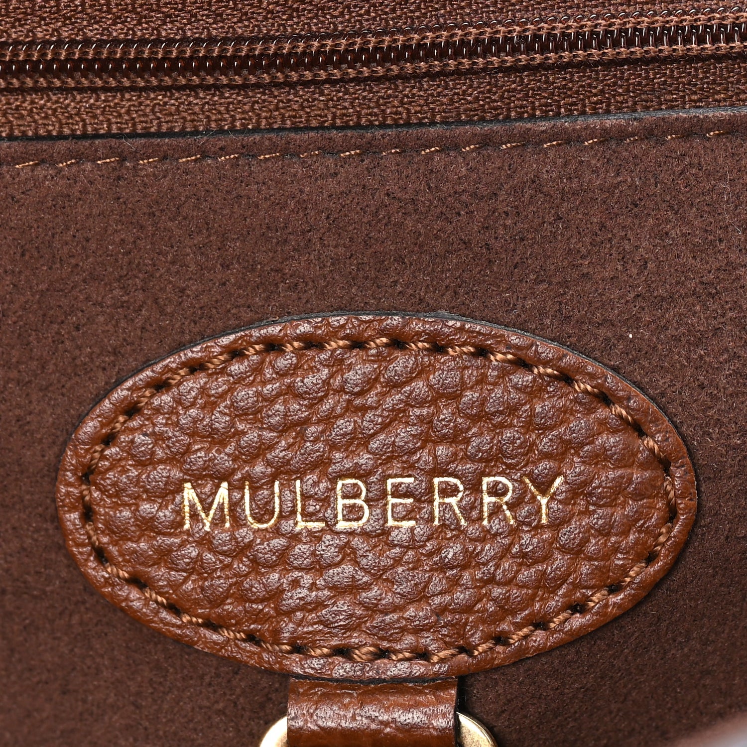 Mulberry Small Classic Grain Calfskin Medium Lily Flap  Oak