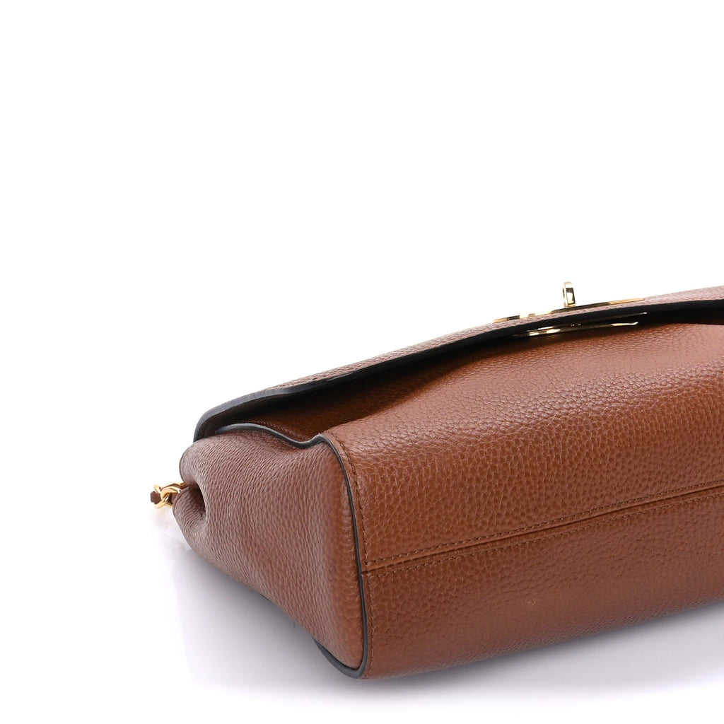 Mulberry Small Classic Grain Calfskin Medium Lily Flap  Oak