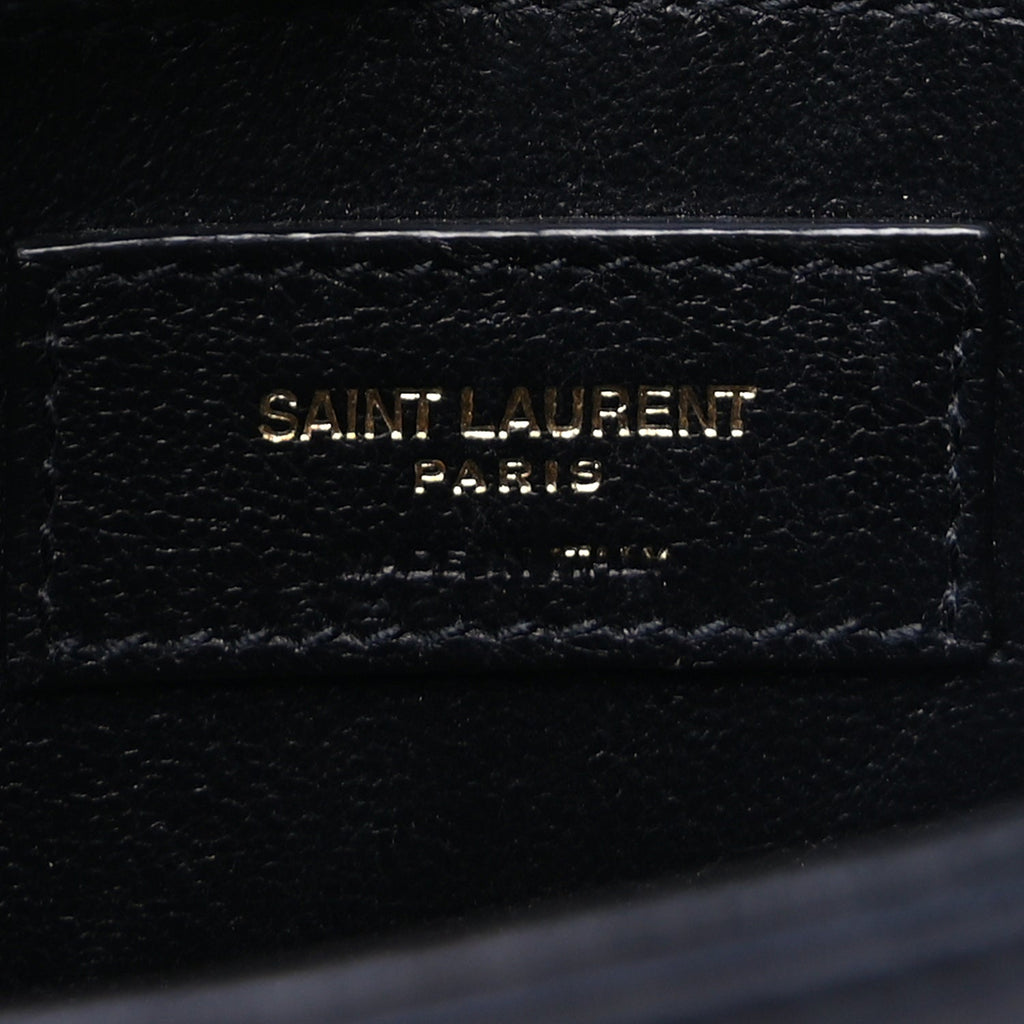 Saint Laurent Box Calfskin Monogram Medium Solferino Satchel  Black