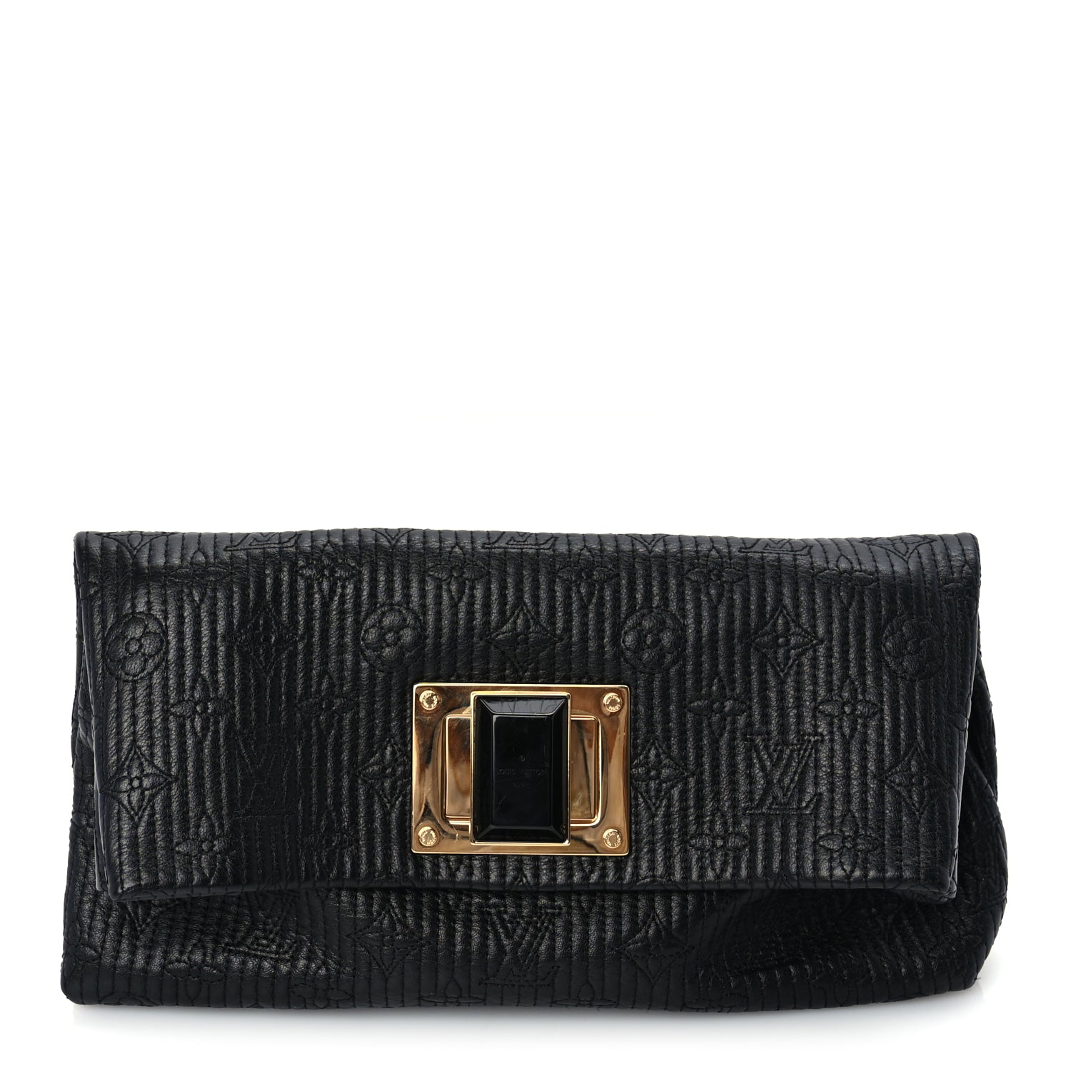 Louis Vuitton Calfskin Quilted Monogram Altair Clutch Black