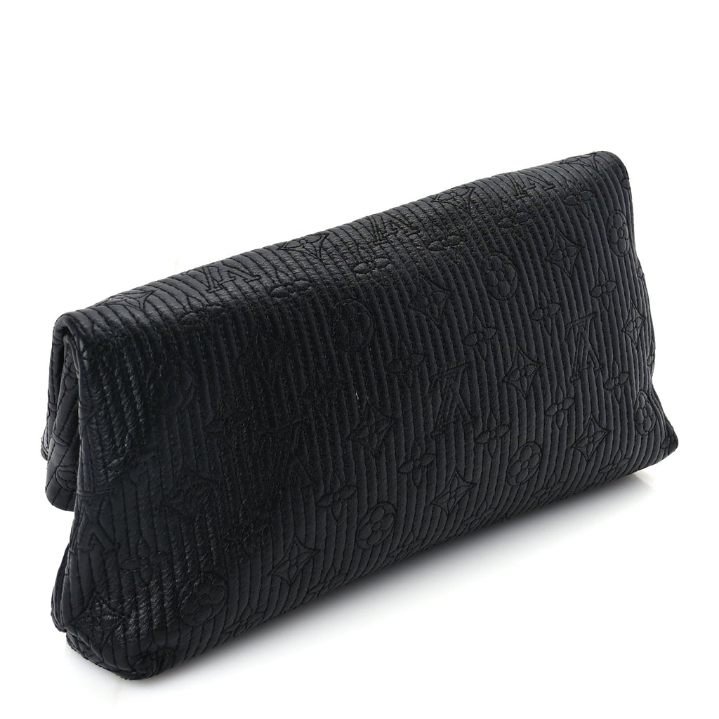 Louis Vuitton Calfskin Quilted Monogram Altair Clutch Black