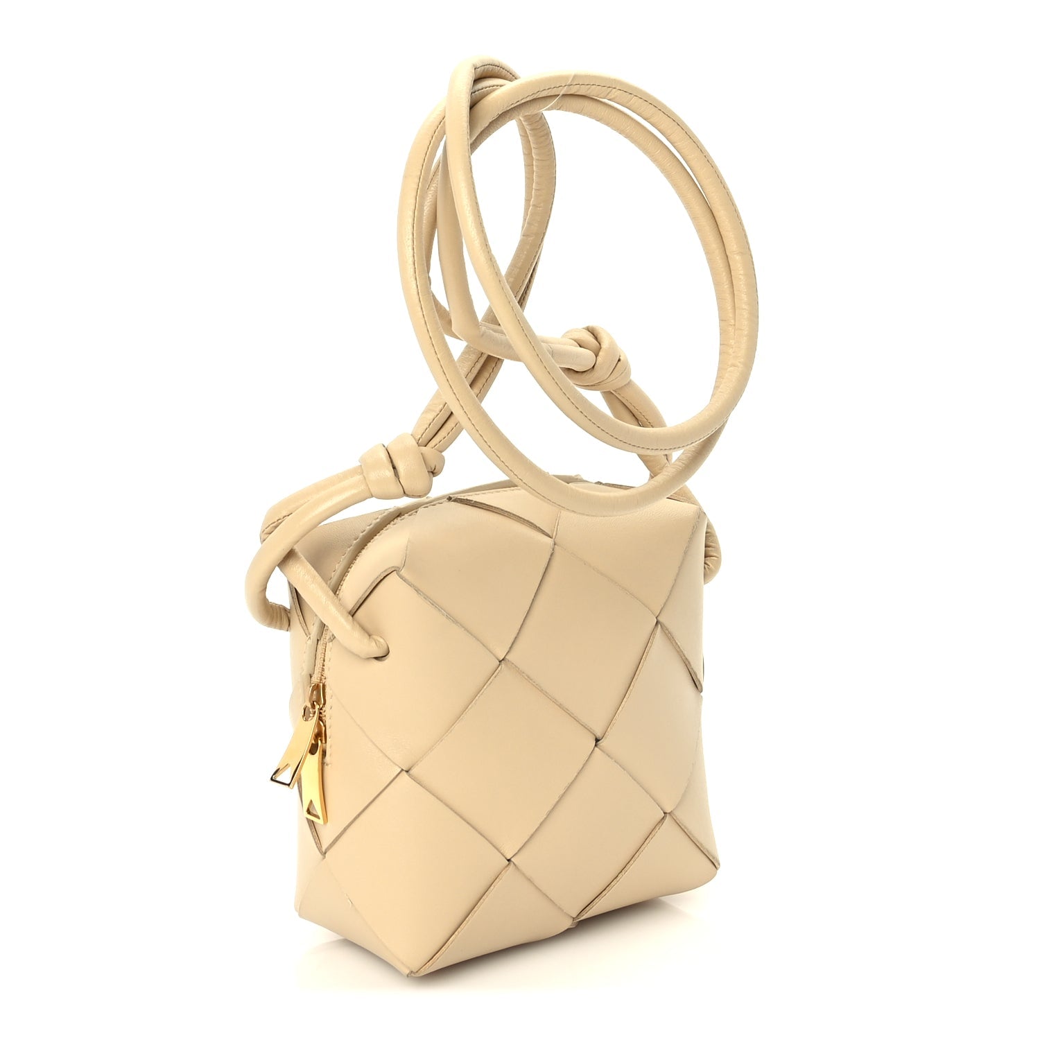 Bottega Veneta Lambskin Maxi Intrecciato Mini Cassette Camera Bag  Porridge