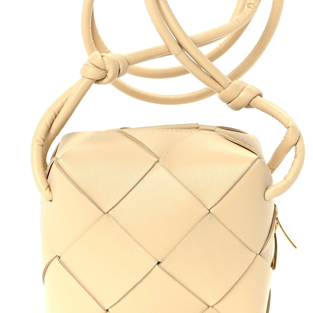 Bottega Veneta Lambskin Maxi Intrecciato Mini Cassette Camera Bag  Porridge
