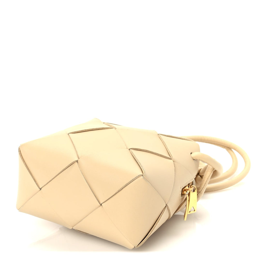 Bottega Veneta Lambskin Maxi Intrecciato Mini Cassette Camera Bag  Porridge