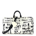 Louis Vuitton Calfskin Damier Scribble Keepall Bandouliere 50  Black White