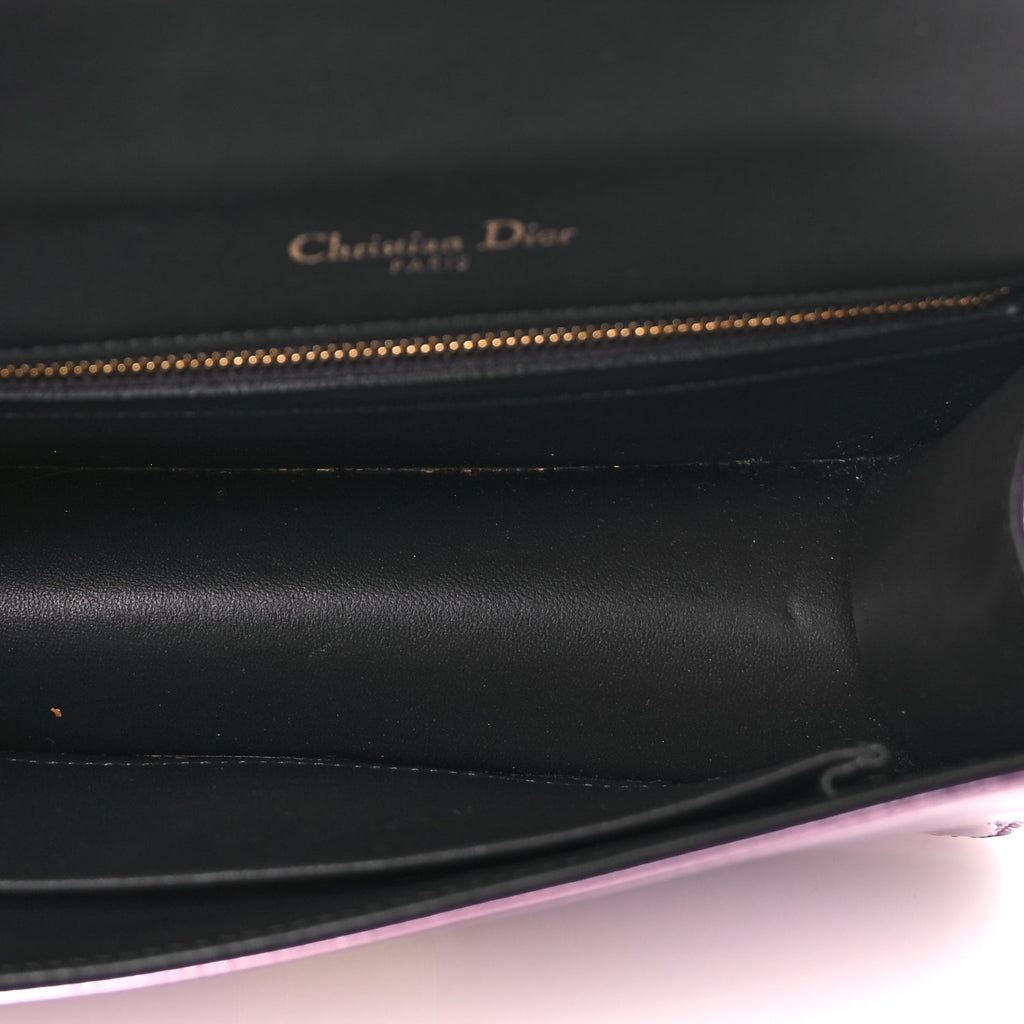 Christian Dior Metallic Patent Micro-Cannage Small Diorama Flap Bag Hyper Pink