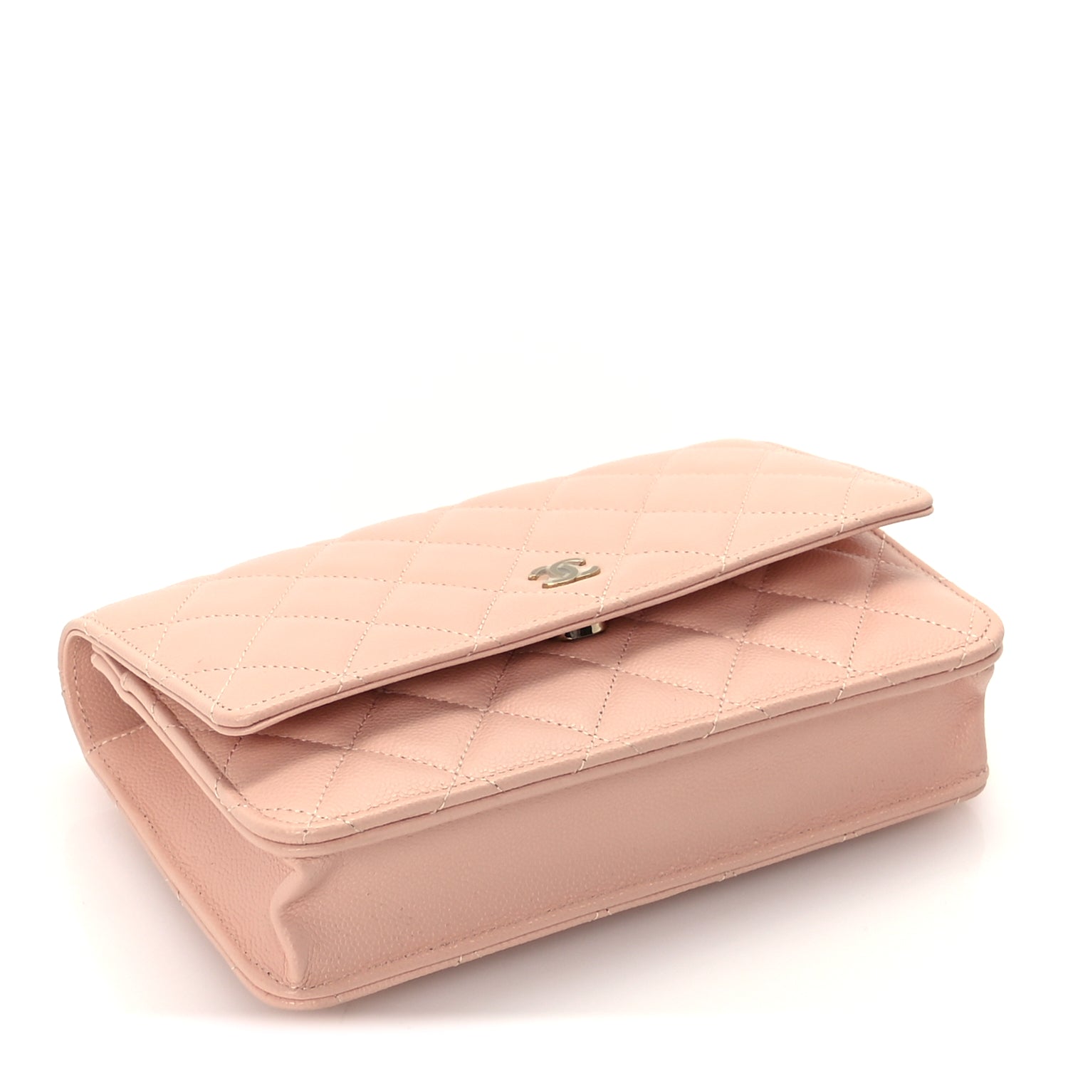 Chanel Caviar Quilted Wallet on Chain WOC  Light Pink
