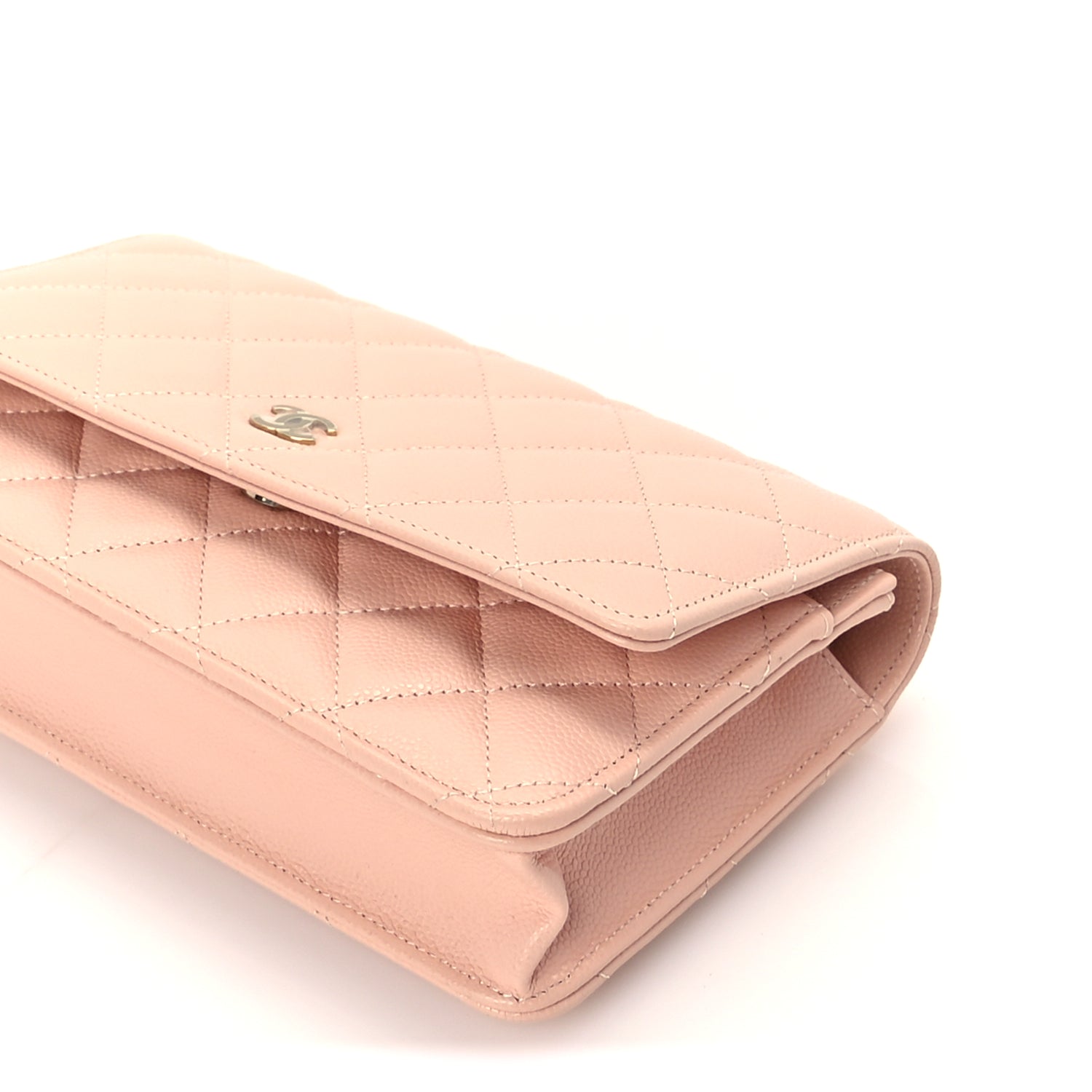Chanel Caviar Quilted Wallet on Chain WOC  Light Pink