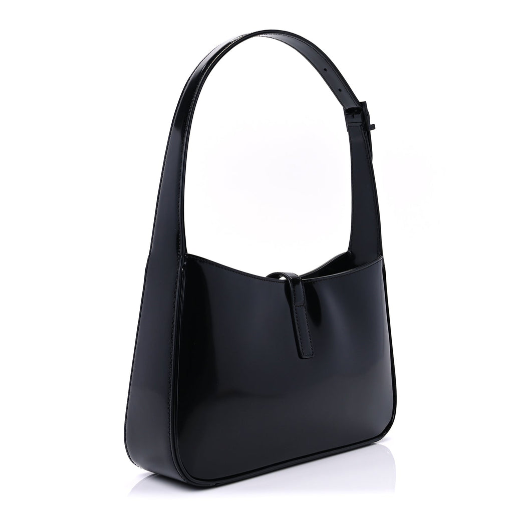 Saint Laurent Patent Le 5 A 7 Monochrome Hobo  Black