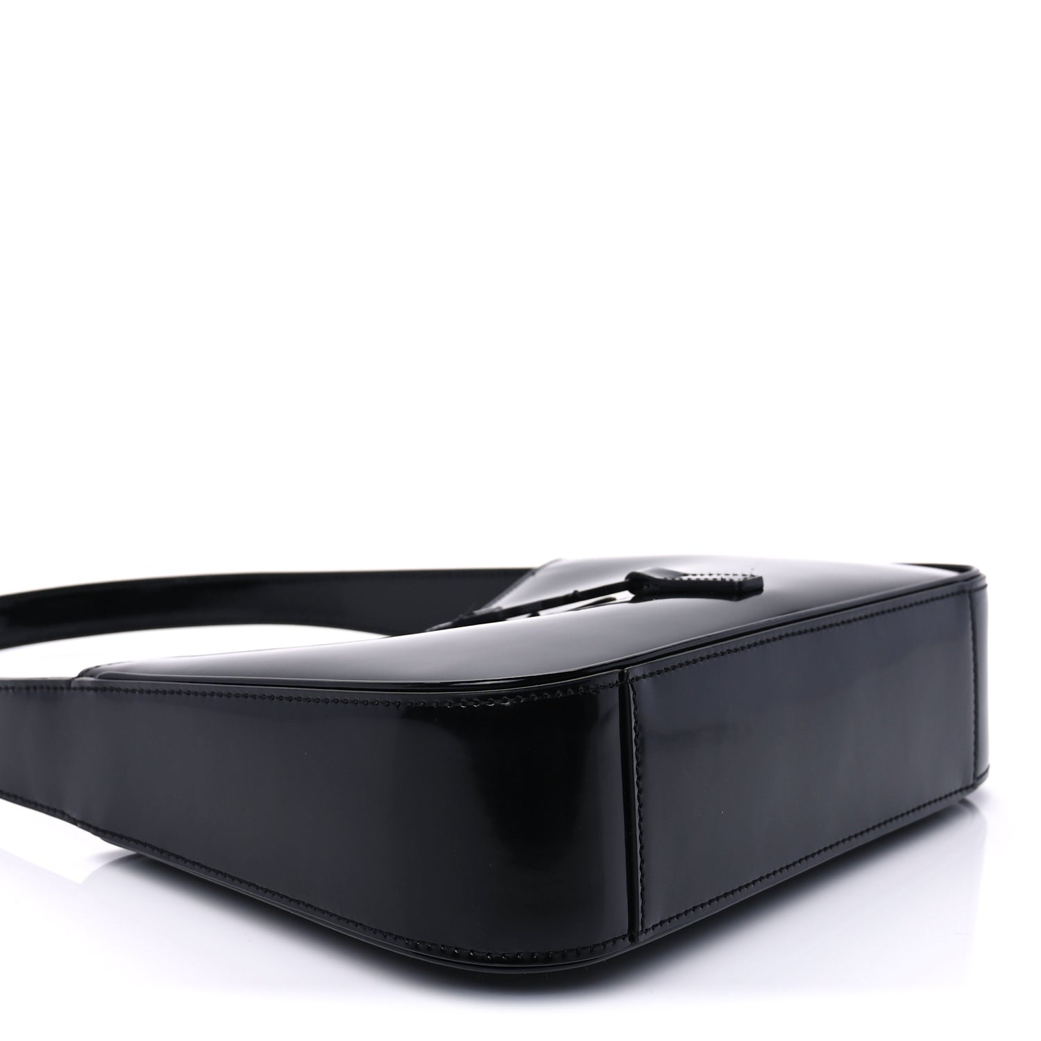 Saint Laurent Patent Le 5 A 7 Monochrome Hobo  Black