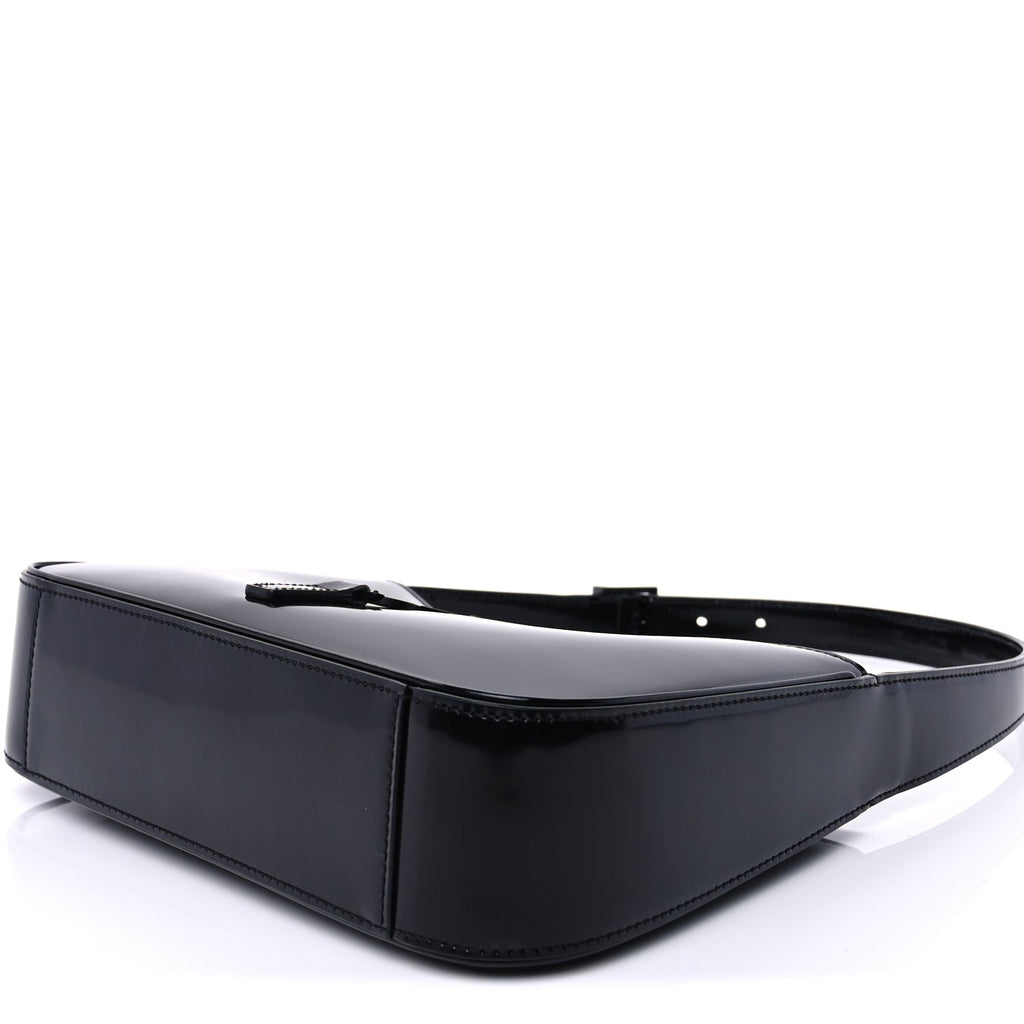 Saint Laurent Patent Le 5 A 7 Monochrome Hobo  Black