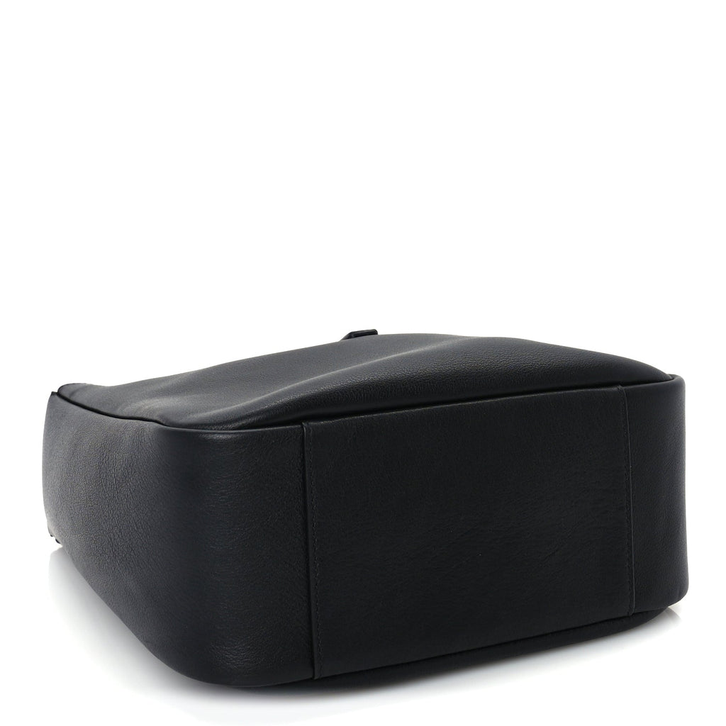 Saint Laurent Smooth Calfskin Small Le 5 A 7 Soft Hobo  Black