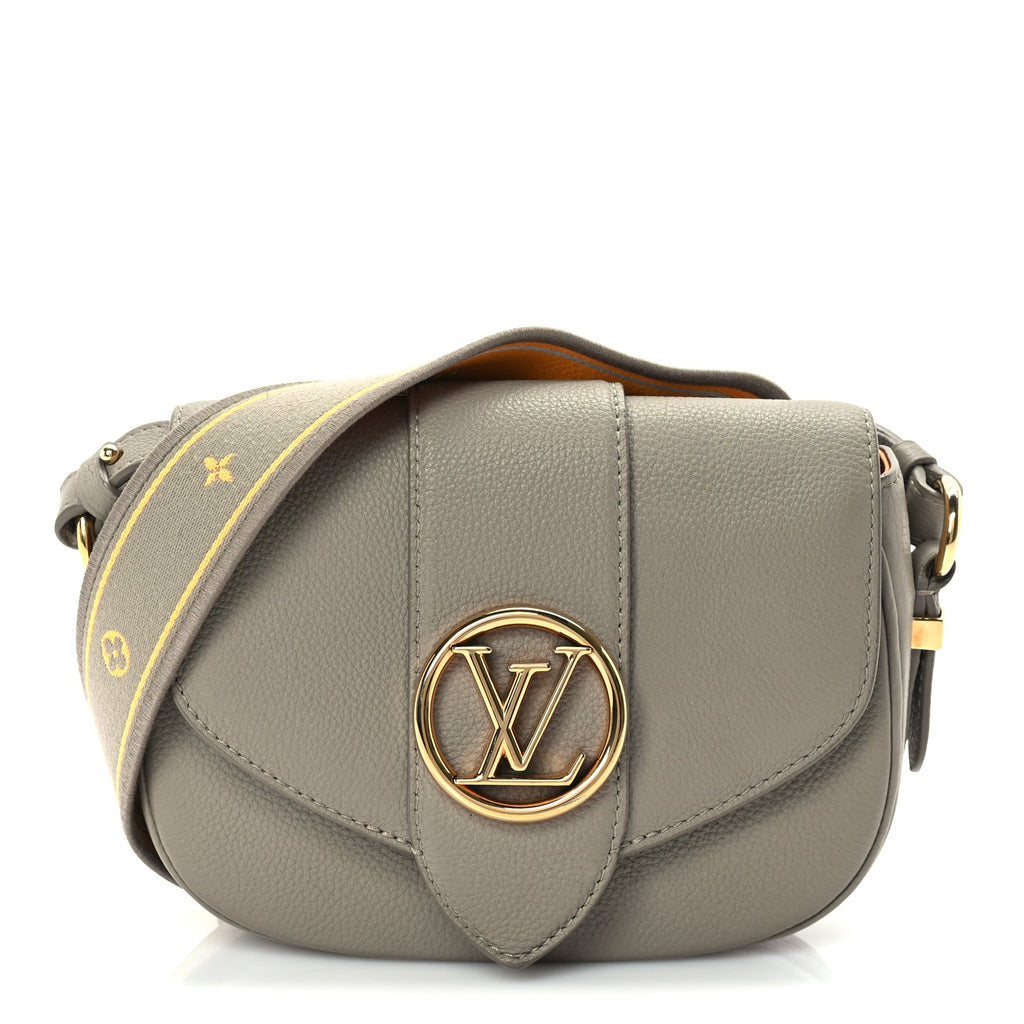 Louis Vuitton Grained Calfskin LV Pont 9 Soft PM  Gris