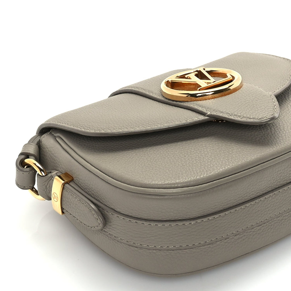 Louis Vuitton Grained Calfskin LV Pont 9 Soft PM  Gris