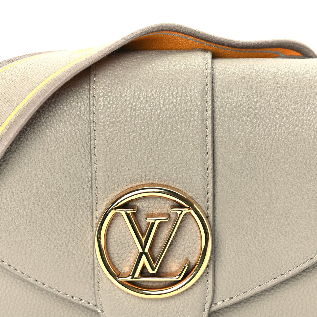 Louis Vuitton Grained Calfskin LV Pont 9 Soft PM  Gris