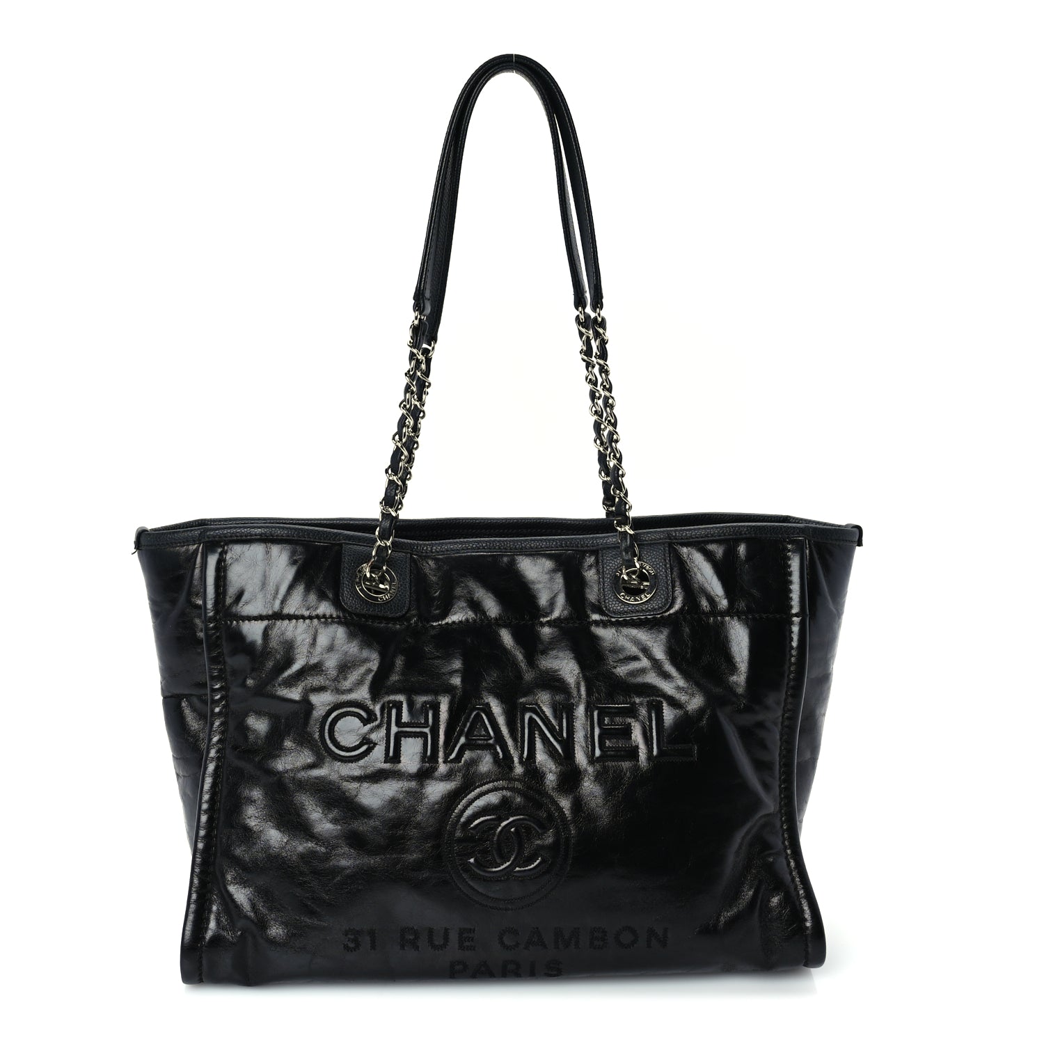 Chanel Glazed Calfskin Small Deauville Tote