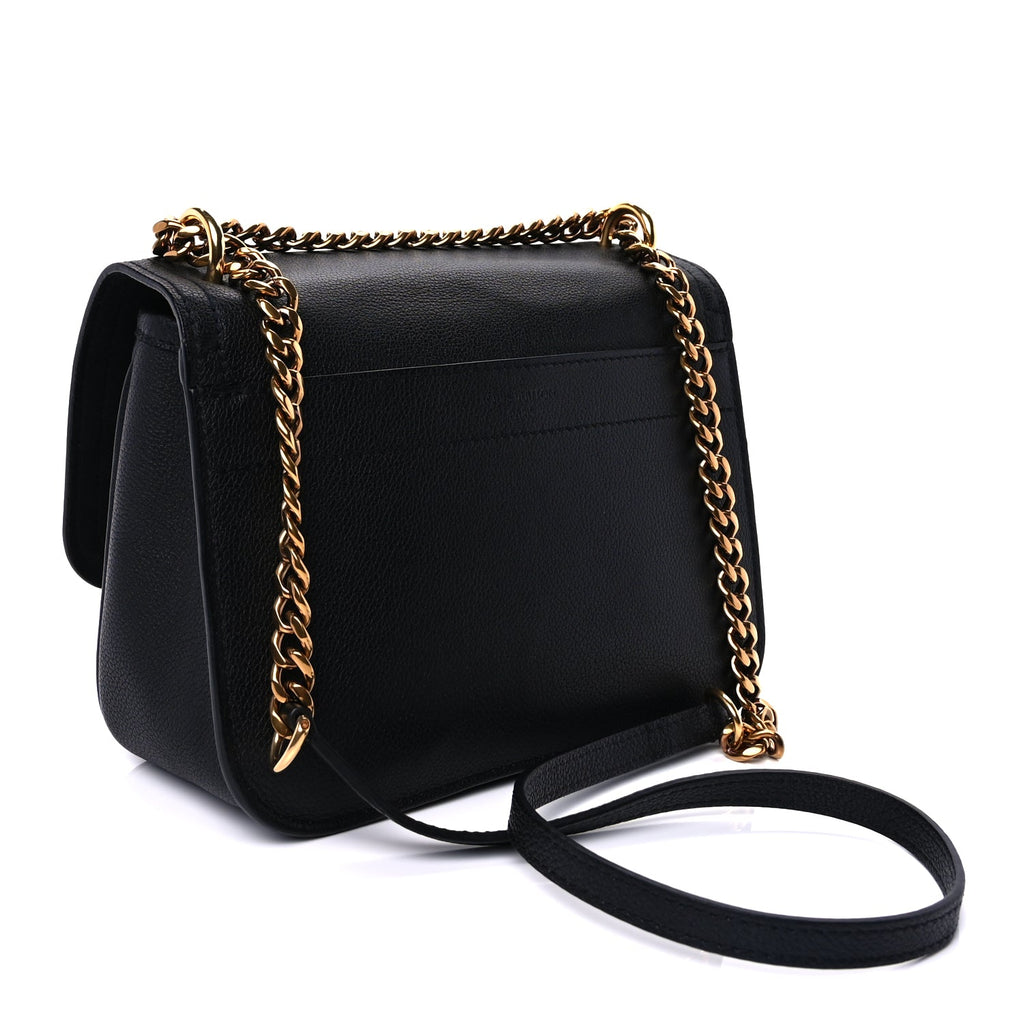 Louis Vuitton Grained Calfskin Lockme Chain Bag PM Black