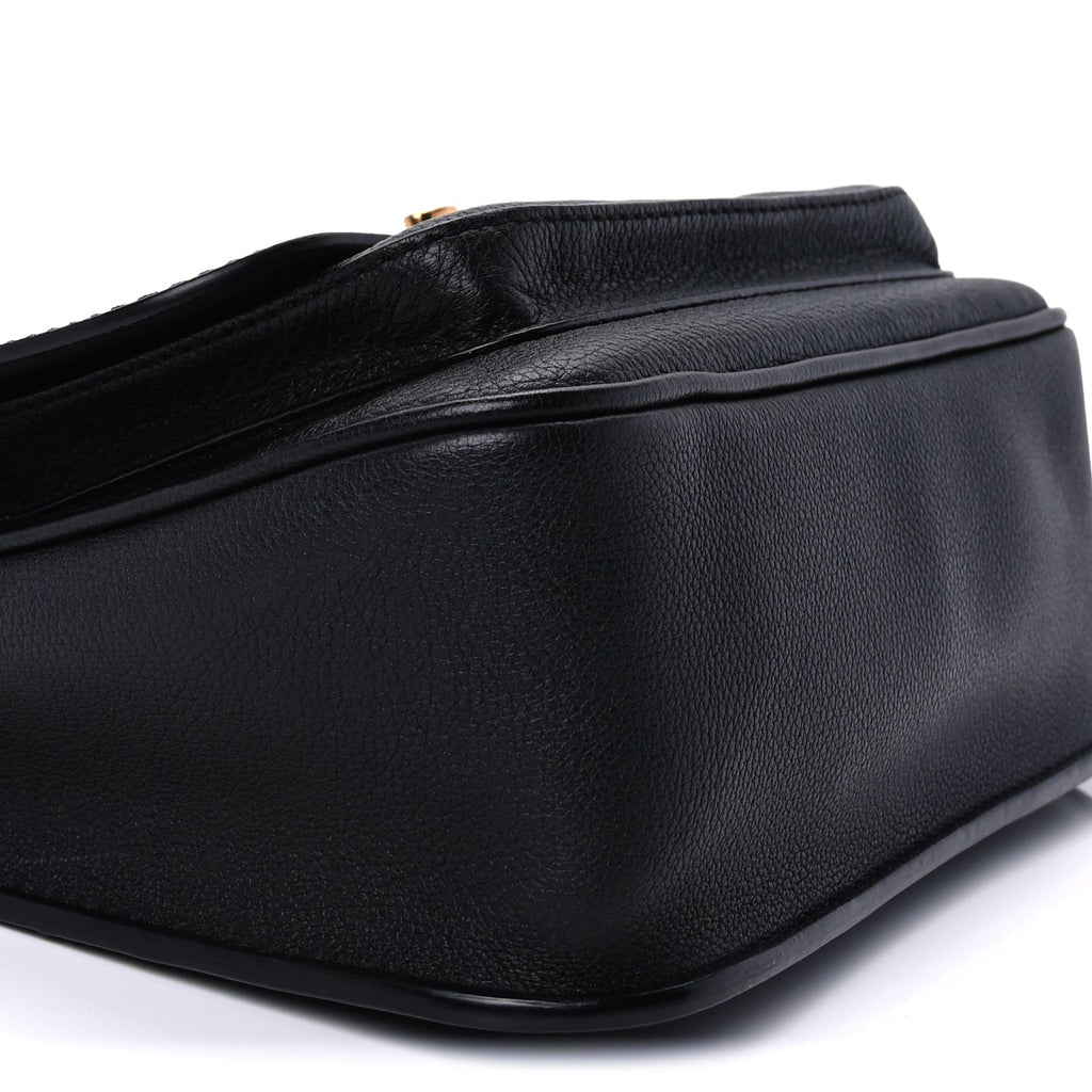 Louis Vuitton Grained Calfskin Lockme Chain Bag PM Black