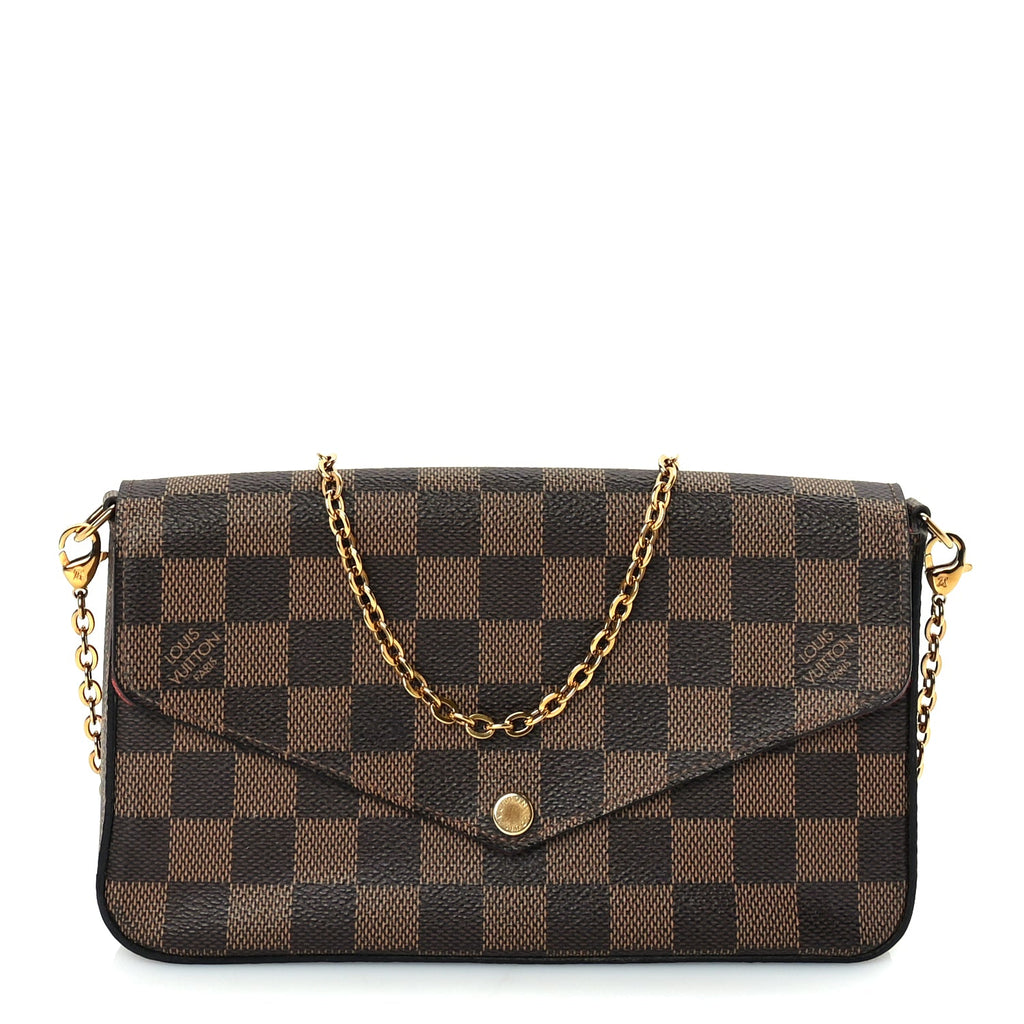 Louis Vuitton Damier Ebene Pochette Felicie Chain Wallet