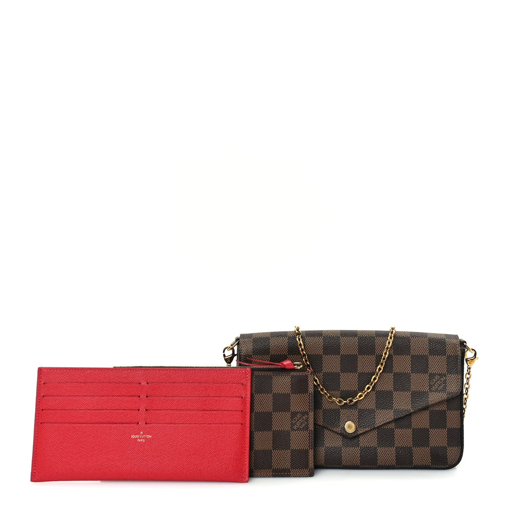 Louis Vuitton Damier Ebene Pochette Felicie Chain Wallet