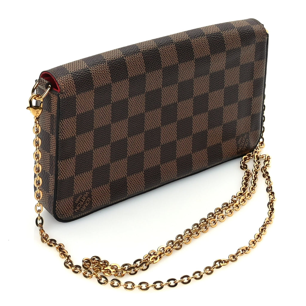 Louis Vuitton Damier Ebene Pochette Felicie Chain Wallet