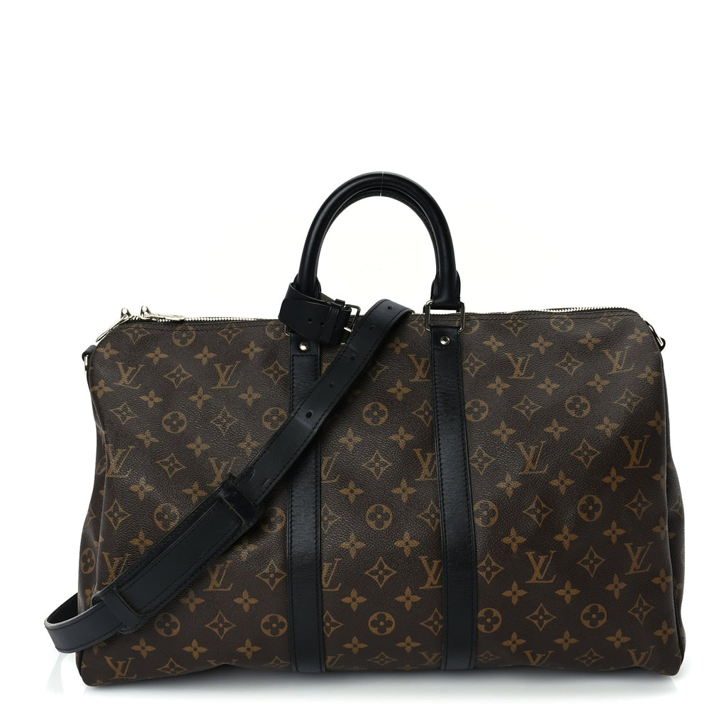 Louis Vuitton Monogram Macassar Keepall Bandouliere 45 Black