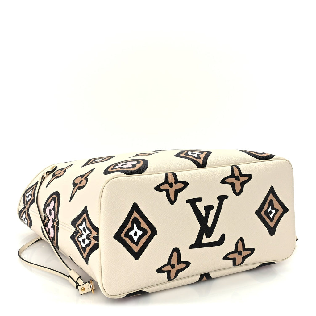 Louis Vuitton Monogram Giant Wild at Heart Neverfull MM  Creme