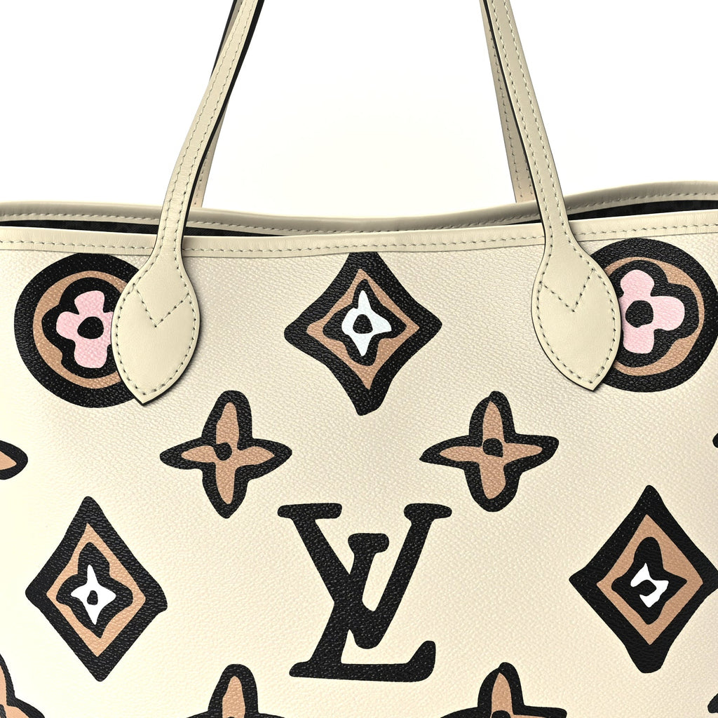 Louis Vuitton Monogram Giant Wild at Heart Neverfull MM  Creme