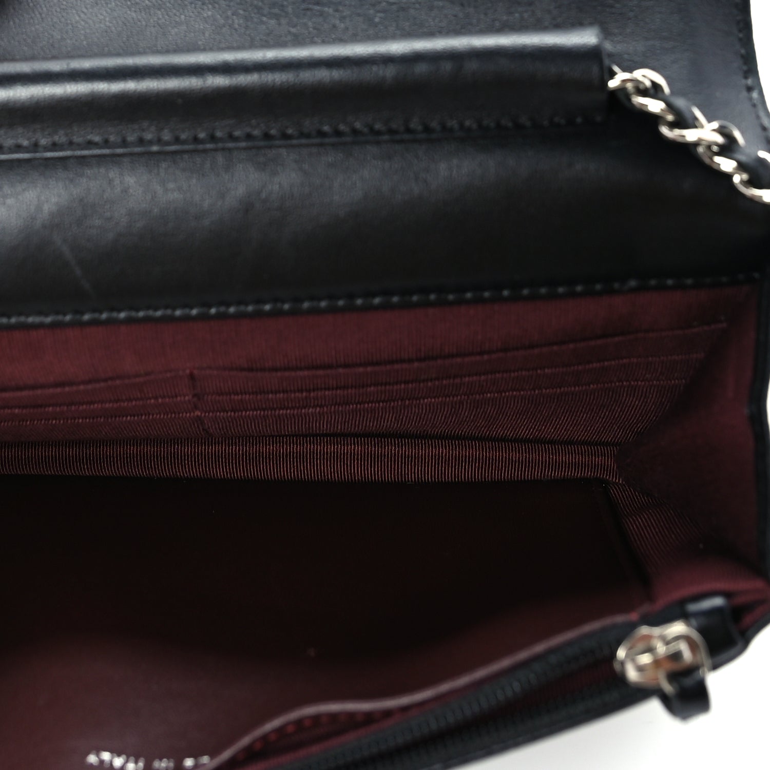 Chanel Lambskin Quilted Wallet On Chain WOC Black