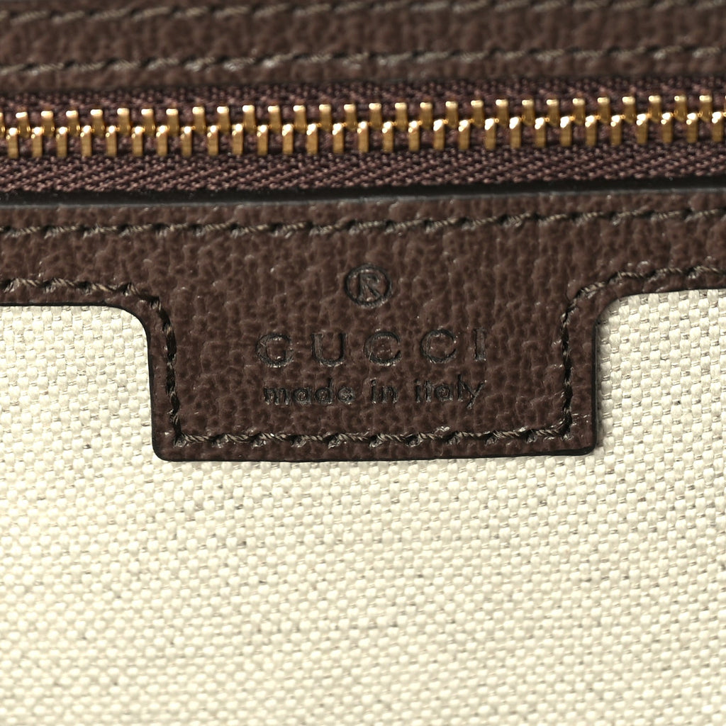 Gucci GG Supreme Monogram Web Small Ophidia Top Handle Bag Beige Ebony