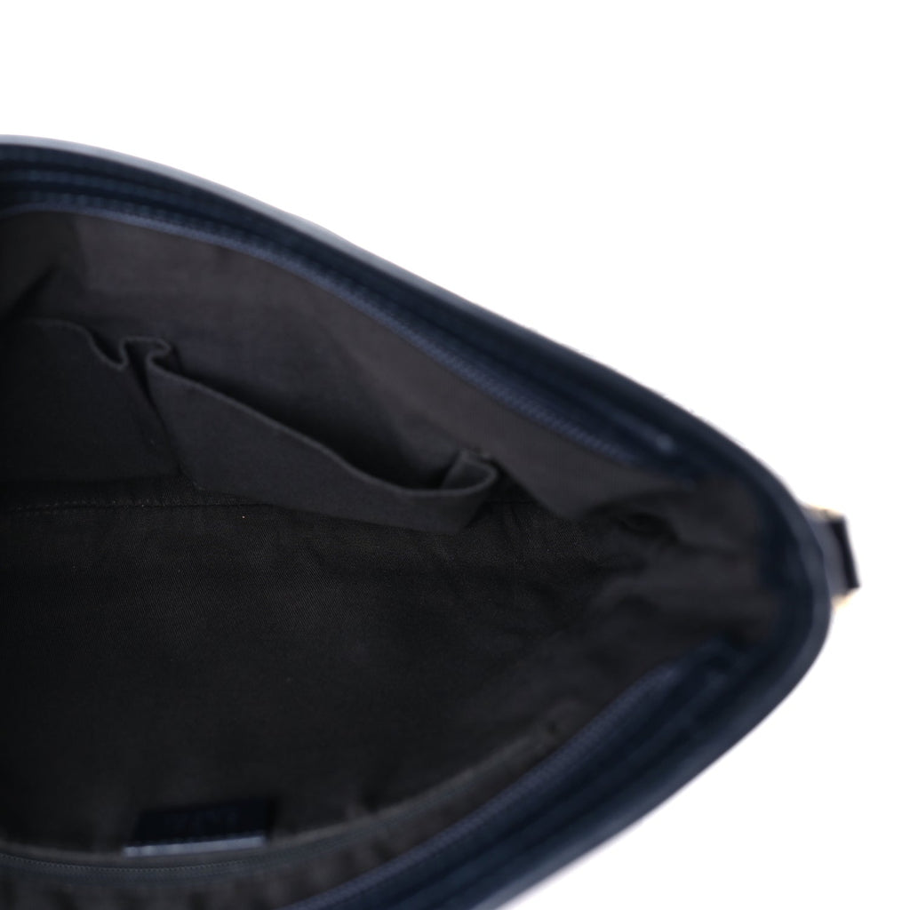 Gucci GG Supreme Monogram Web Flat Messenger Bag  Navy