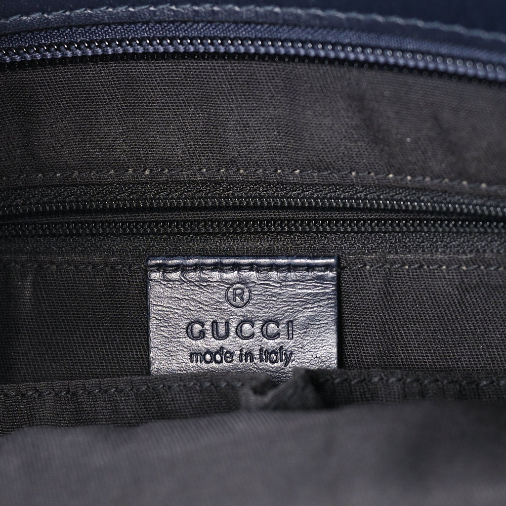Gucci GG Supreme Monogram Web Flat Messenger Bag  Navy