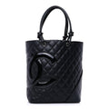 Chanel Calfskin Quilted Medium Cambon Tote Black