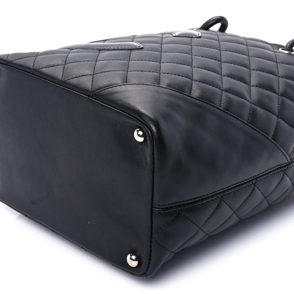 Chanel Calfskin Quilted Medium Cambon Tote Black