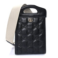 Gucci Calfskin GG Matelasse Mini Top Slip Handle Crossbody Bag  Black Natural