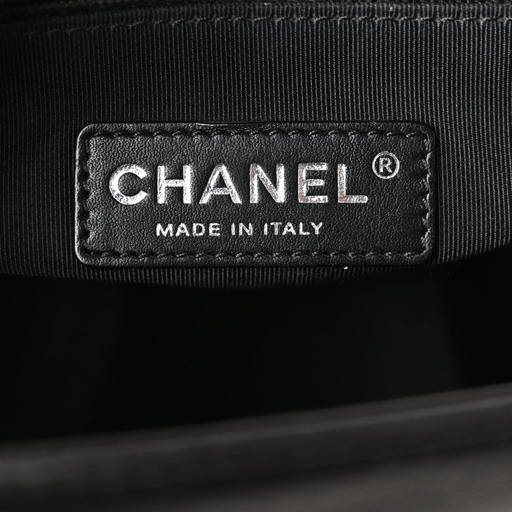 Chanel Lambskin Quilted Large Boy Flap Beige Black
