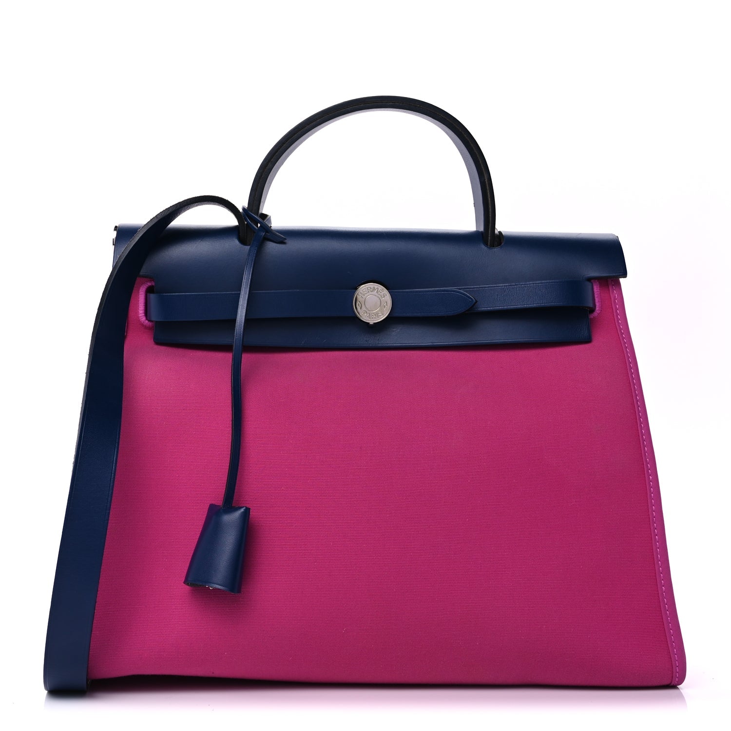 Hermes Vache Hunter Toile Officier Herbag Zip 31 PM  Magnolia Bleu Saphir