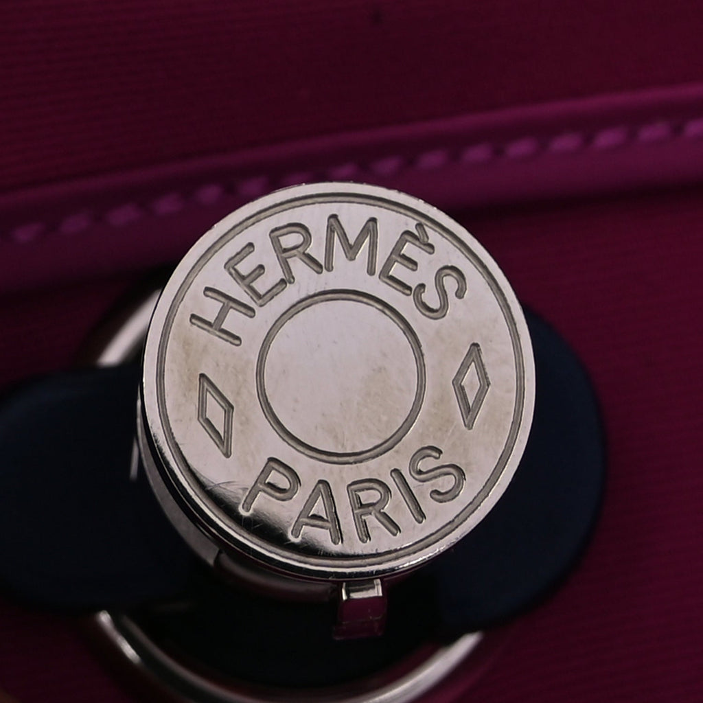 Hermes Vache Hunter Toile Officier Herbag Zip 31 PM  Magnolia Bleu Saphir