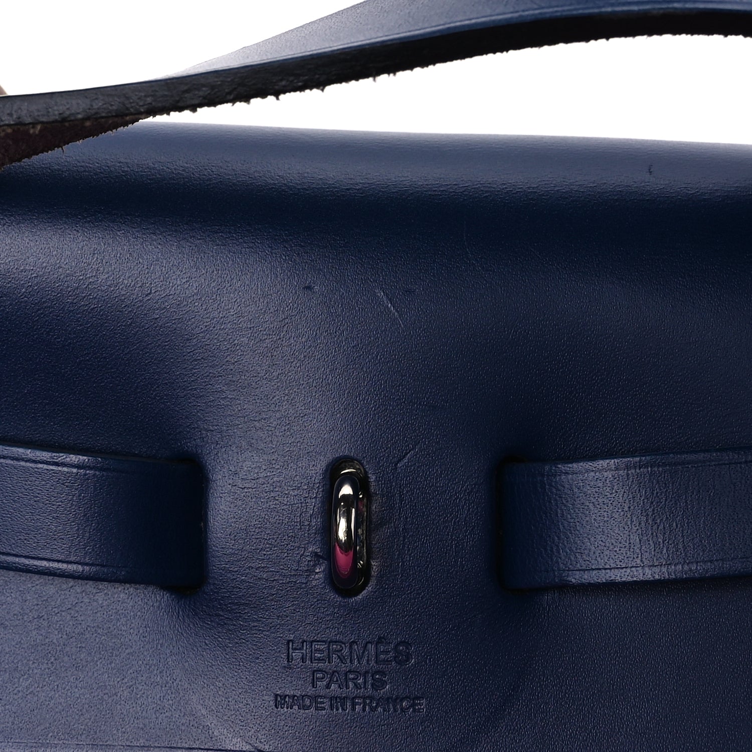 Hermes Vache Hunter Toile Officier Herbag Zip 31 PM  Magnolia Bleu Saphir