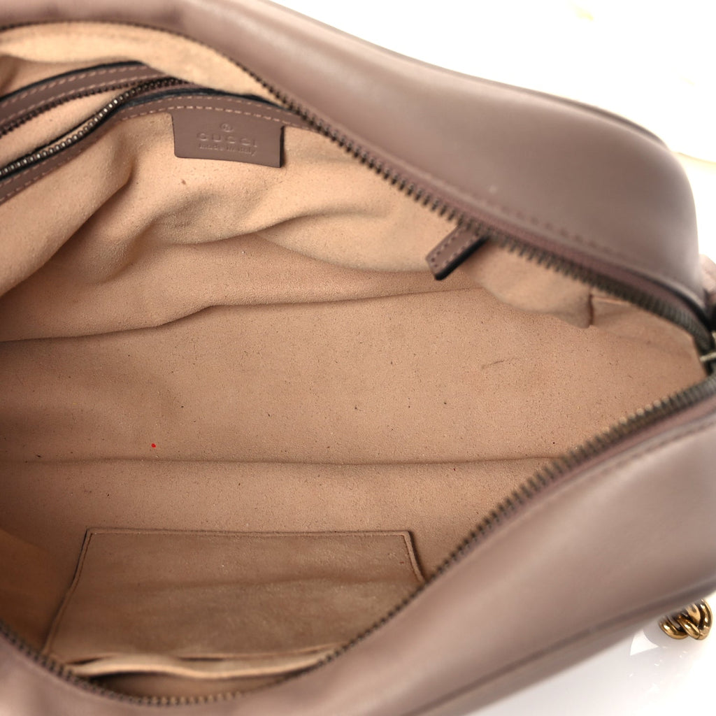 Gucci Calfskin Matelasse Medium GG Marmont Chain Shoulder Bag  Porcelain Rose