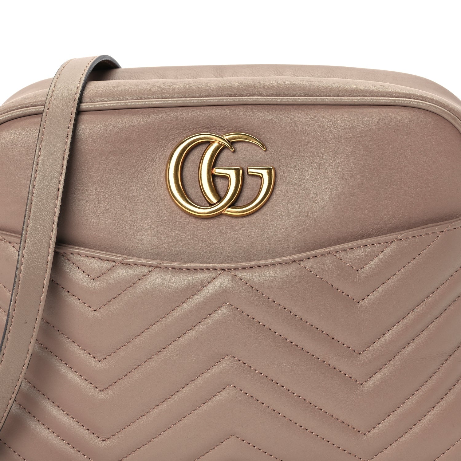 Gucci Calfskin Matelasse Medium GG Marmont Chain Shoulder Bag  Porcelain Rose
