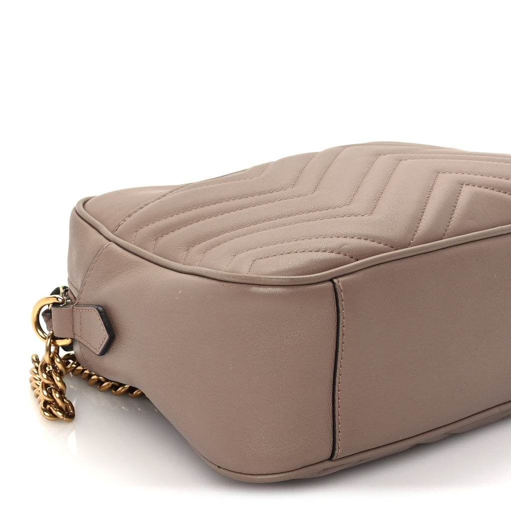 Gucci Calfskin Matelasse Medium GG Marmont Chain Shoulder Bag  Porcelain Rose
