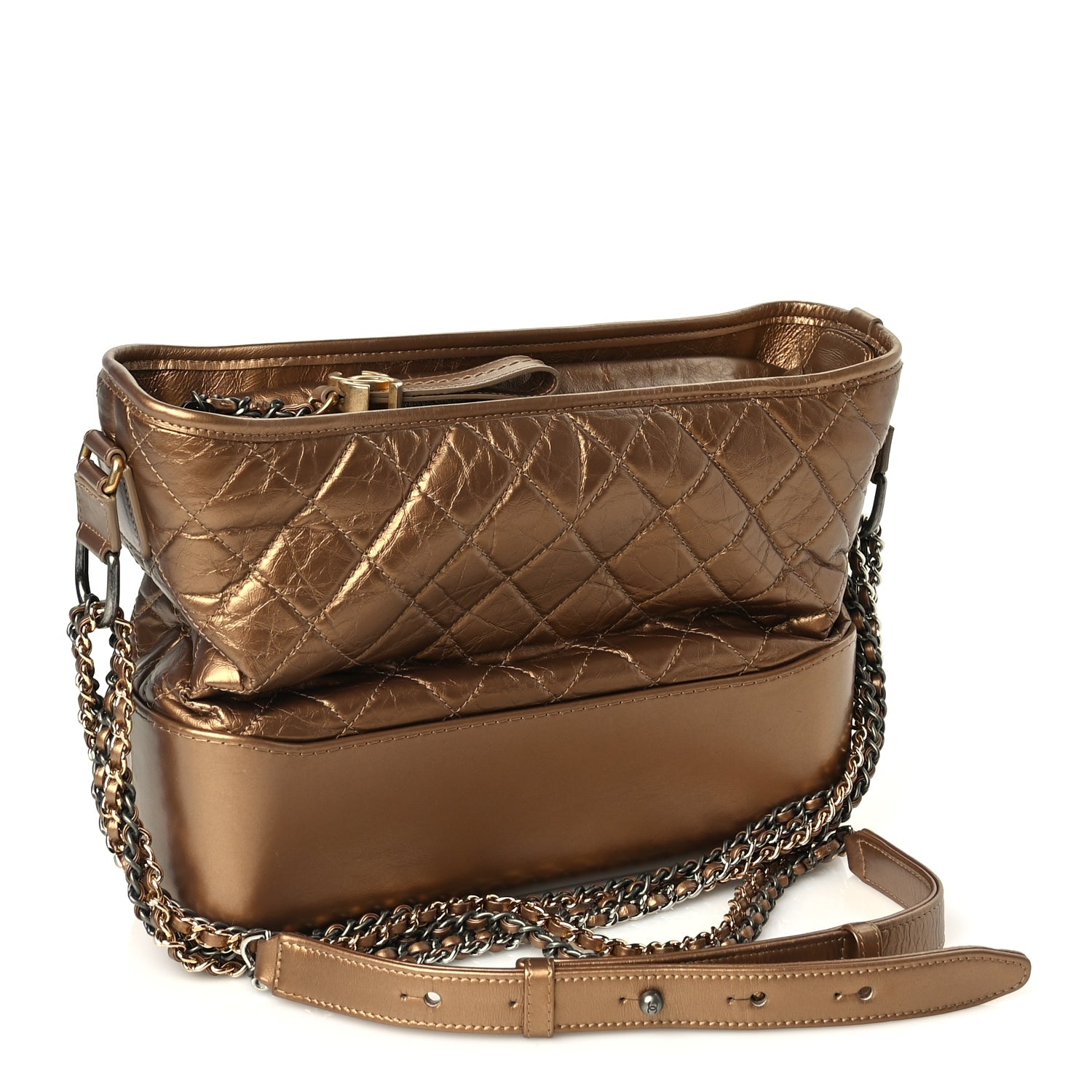 Chanel Metallic Aged Calfskin Quilted Medium Gabrielle Gold