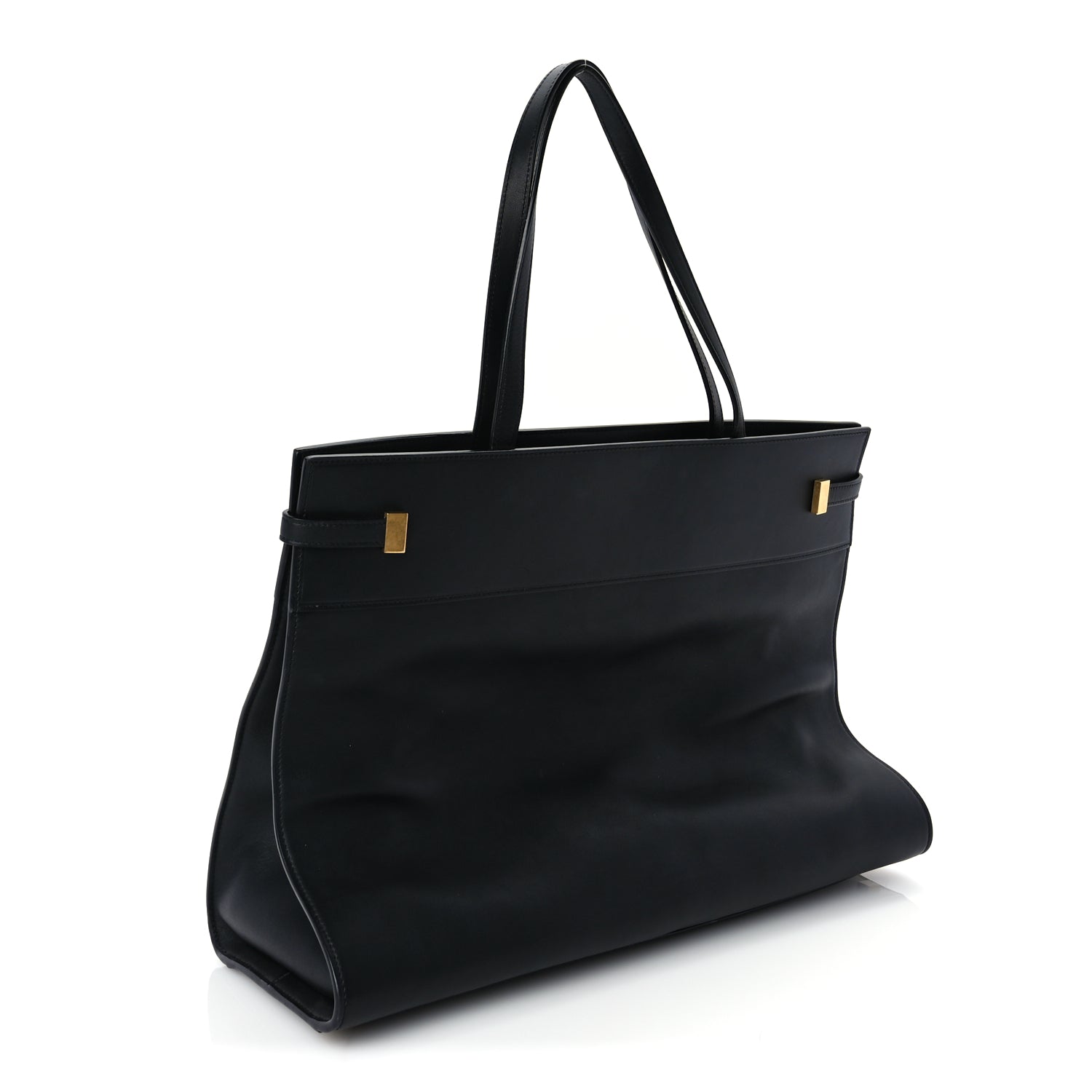 Saint Laurent Calfskin Medium Manhattan Shopper Tote  Black