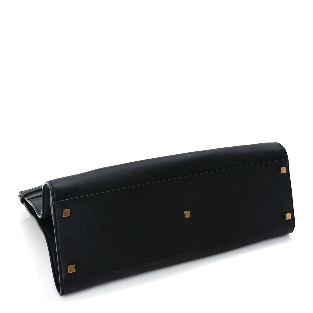 Saint Laurent Calfskin Medium Manhattan Shopper Tote  Black