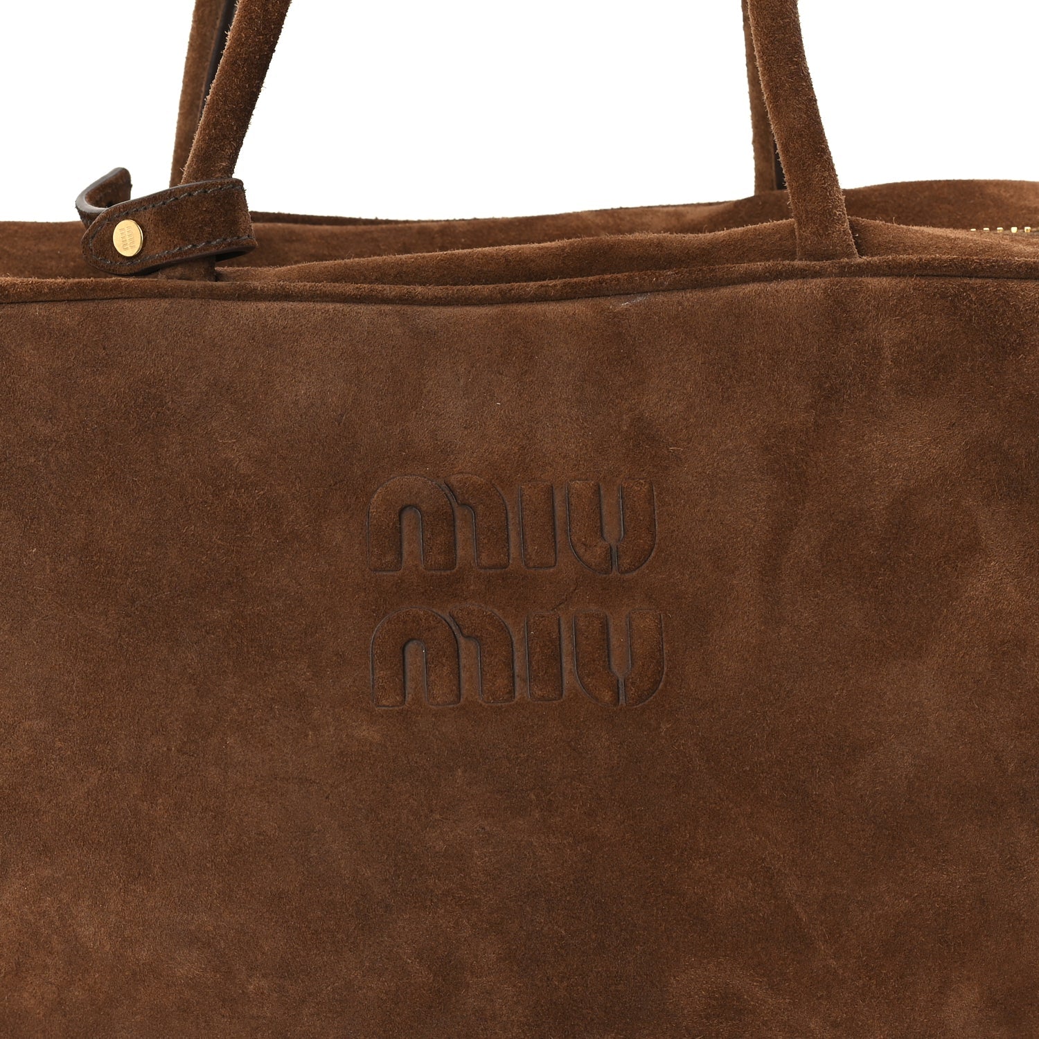Miu Miu Camoscio Beau Top Handle Bag Cocoa Brown