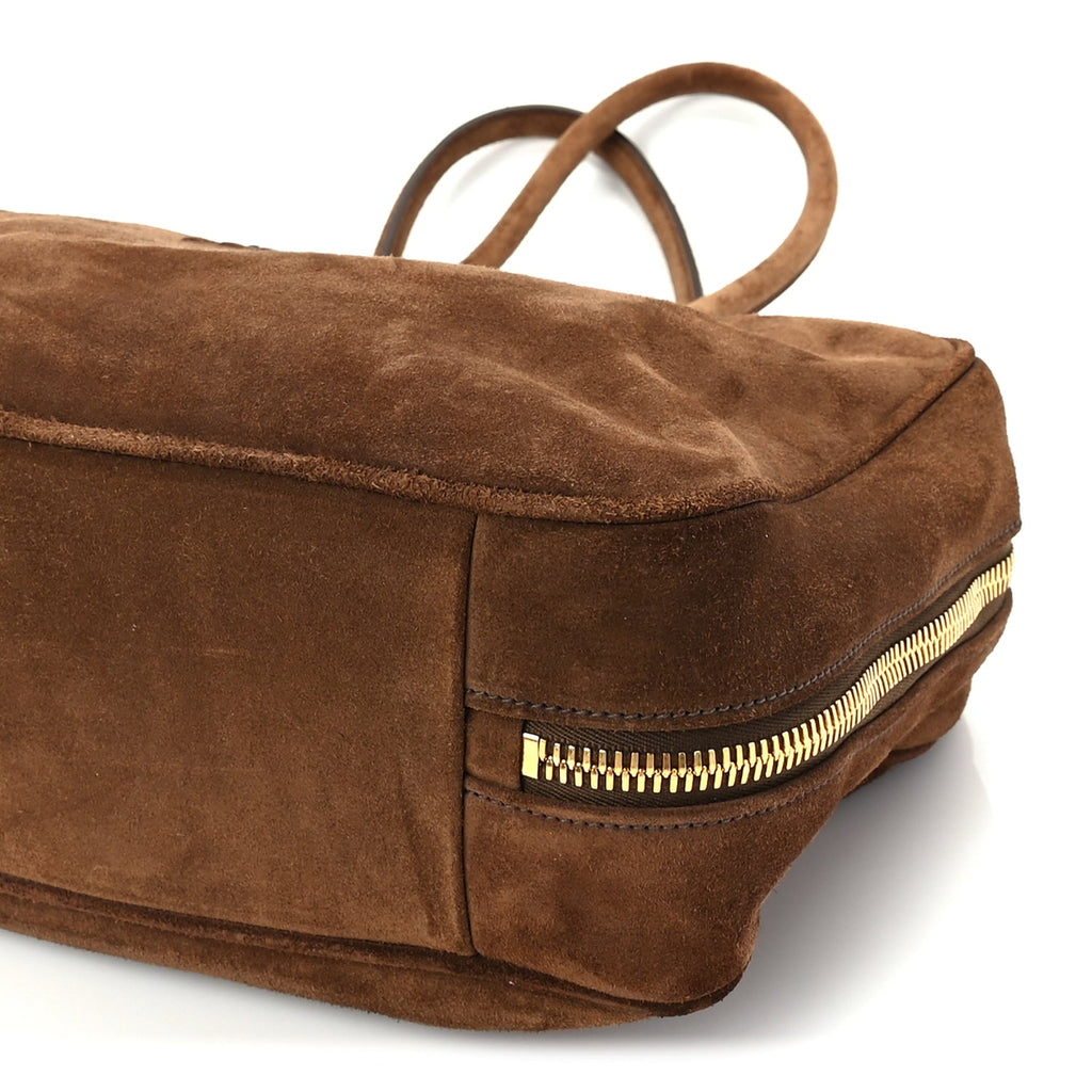 Miu Miu Camoscio Beau Top Handle Bag Cocoa Brown
