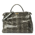 Fendi Snakeskin Large Peekaboo Iconic Satchel Green