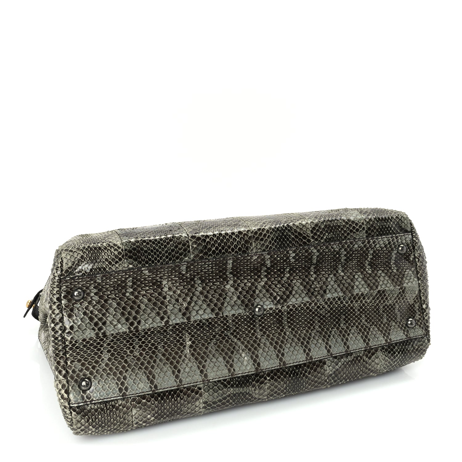 Fendi Snakeskin Large Peekaboo Iconic Satchel Green