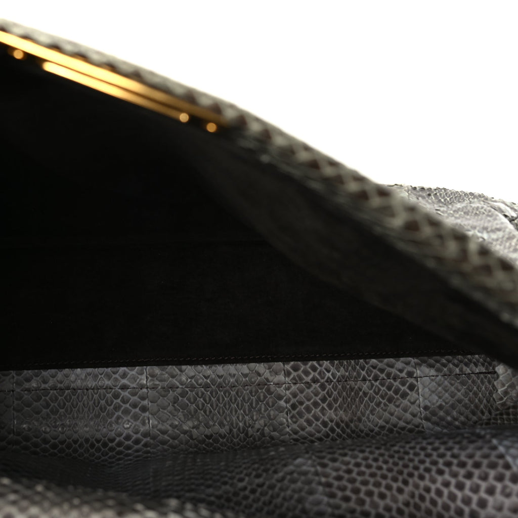 Fendi Snakeskin Large Peekaboo Iconic Satchel Green